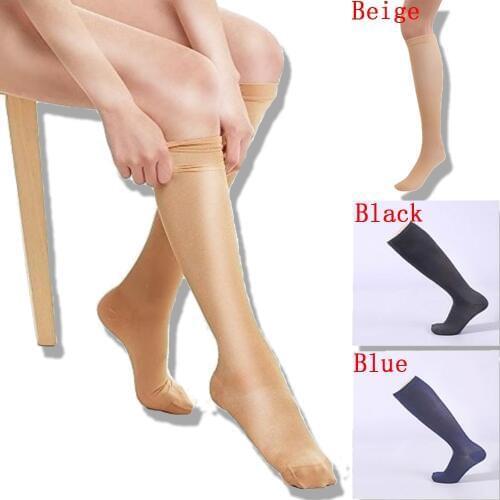 Compression Stockings Stretch Pressure Nylon Varicose Vein Stocking Leg Relief Pain Pain Knee High Support Thigh-High 3 Pairs