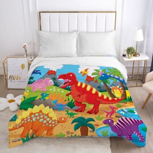 Cartoon Childrens Duvet cover Quilt/Blanket/Comfortable Case Bedding for kids baby boy girls 140x200 for Home Car dinosaur