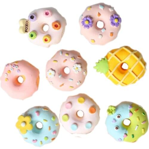 Simulation Pineapple Flower Donuts Flat back Resin Cabochons Embellishments for Scrapbooking DIY Hair Accessories Scrapbook