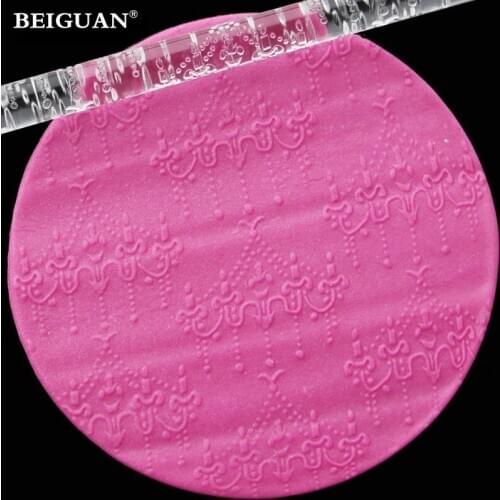 Cake Tool Droplight Fondant Embossing Rolling Pin Cupcake Acrylic Fondant roller Cake Decorating Baking Accessories Tools Gift