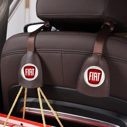 2Pcs PU Leather Car Seat Back Hooks Portable Hanging Bag Rack For Fiat 500 FR Punto Abarth Stilo Ducato Palio Bravo Pondo Tipo