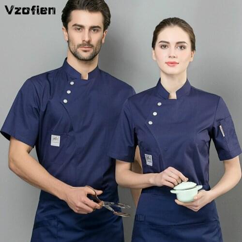 Chef Jackets Short Sleeve Food Serive Chef Uniform Breathable Kitchen Catering Restaurant Workwear Hotel Cafe Work Cook Wear