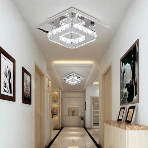 12W Square LED Ceiling Light Crystal Lustre Modern Ceiling Lights Living Room Led Lamp Indoor Home Bedroom Bathroom Study Room