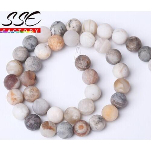 Natural Dull Polished Bamboo Agates Onyx Loose Beads For Jewelry Making 4 6 8 10mm Round Stone Beads Diy Bracelet Necklace 15