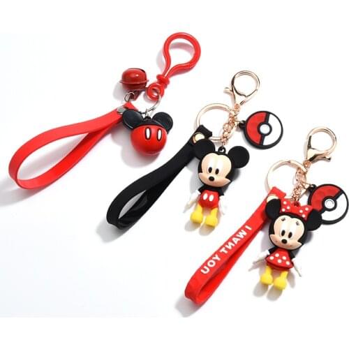 Pvc Soft Adhesive Mickey Keychain Pendant Car Phone Case Key Chain Accessories Creative Gifts Hot Style Keyring