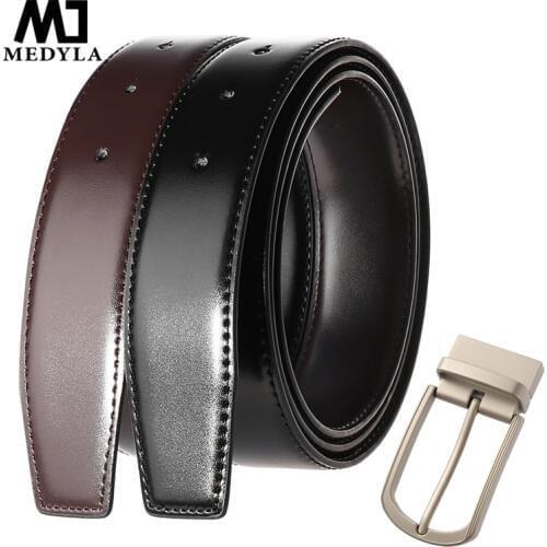 Cow Genuine Leather Belt for Men Fashion Classic Vintage Pin Buckle Male Belt metal 360 ° Rotating Belt Buckle Men Business Belt