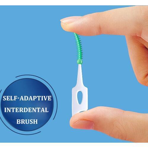 40pcs silicone interdental brush refill tooth pick cleaning between teeth soft Adult interdental brush oral care dental tool
