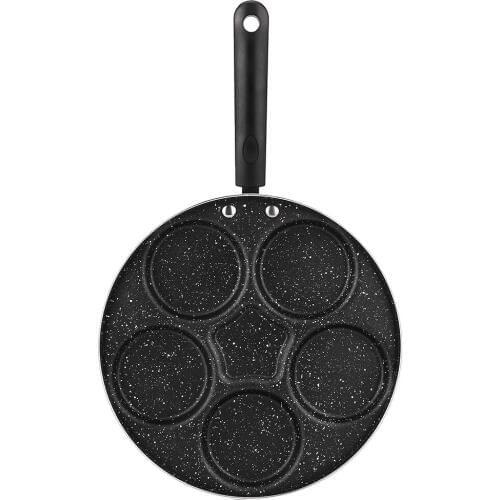 5 Round Hole Frying Pan Non-Stick Egg Cooking Pot Breakfast Is Suitable For Home Cooking, Hotel And Restaurant Kitchen Cookware