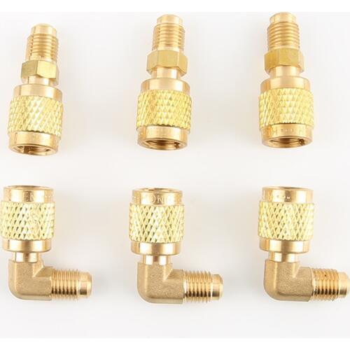 Car Air Conditioner Connector Tool Parts Fluorine Tube Brass Connector Air Conditioning R410a Adapter R22 to 410