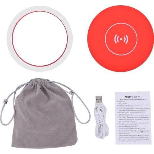 Led Vanity Mirror Light Qi Wireless Charger USB Charging Cosmetic Makeup Tool Small Portable Pocket for Travel