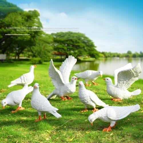 Outdoor Gardening Simulation Animal Ornamnets Resin White Dove Sculpture Crafts Courtyard Garden Landscape Villa Decoration