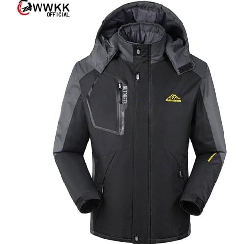 WWKK 2021 Winter Camping hiking climbing skiing mountain fish waterproof Softshell Fleece warm Outdoor Men Jackets Windproof