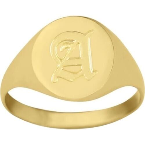Old English Gothic Ring Stacking Letter Alphabet Ring Gold Plated Ring For Women Dropshipping