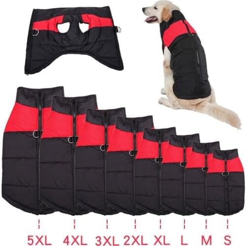 Winter Large Dog Coat Thicken Warm Cotton Pet Vest Jacket For Labrador Waterproof Big Dog Coat Chihuahua French Bulldog Outfits