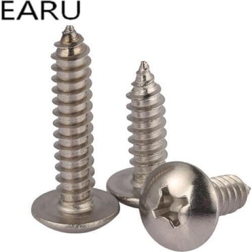 316 Stainless Steel Cross Phillips Flat Round Pan Head Self Tapping Wood Screws Bolt M3*6/8/10/12/14/16/18/20/25/30 Wholesale