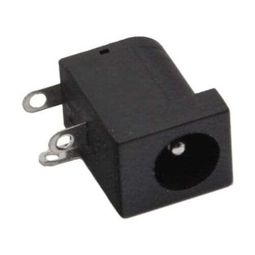 5Pcs DC005 5.5x2.1mm Barrel-Type PCB Holder DC Power Supply Jack Socket Female Mount Connector DC-005 2.1mm X 5.5mm Black