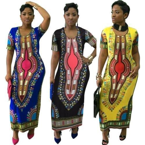 African Dresses for Women Dashiki Print 2020 New Tribal Ethnic Fashion Traditional Ladies Clothes Casual Sexy Dress Robe Party