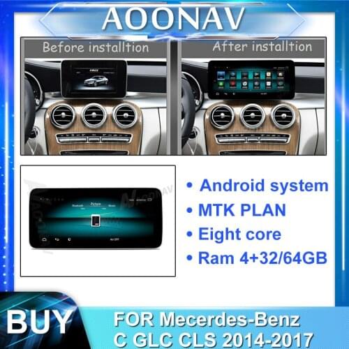 2din android car radio multimedia player stereo autoradio for-Mecerdes-Benz C GLC CLS 2014-2017 car touch screen GPS navigation