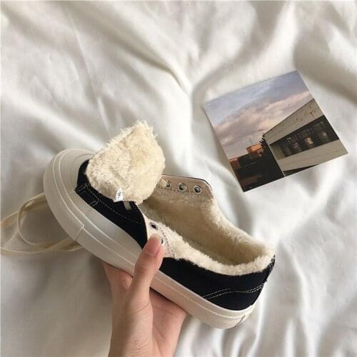 White Sneaker for Women Winter Shoes Womens Vulcanized Canvas Sneakers Woman Chic Black Sneakers Zapatillas Blancas De Mujer