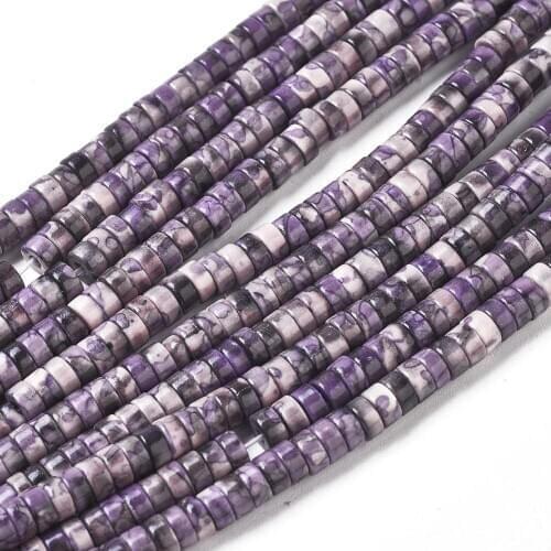 Natural Stone Beads Heishi bead Strands Flat Round stone Bead For Necklace Bracelet DIY jewelry Making 4.5x2mm purple blue