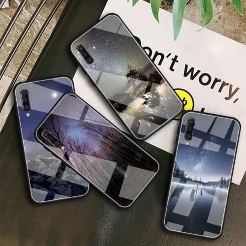 Night Star Nebula Forest Tempered Glass Case For Samsung Galaxy A10S A10E A20S A20E A30S A40 A50S A60 A70 A80 A90 A6 A7 A8 Shell