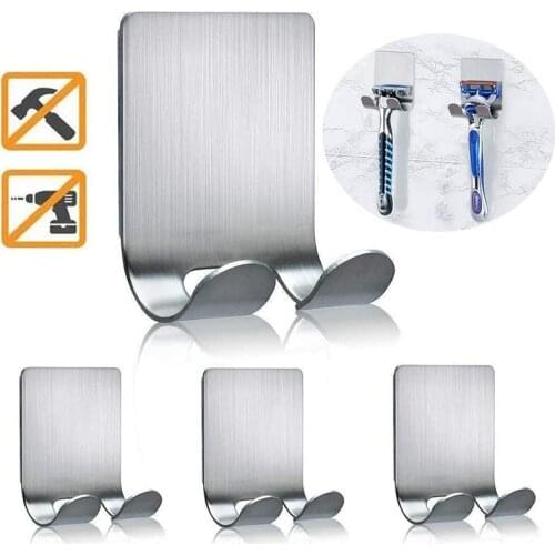 1Pcs Stainless Steel Razor Holder Shower Men Shaving Shaver Shelf Shaving Razor Rack Storage Rack Bathroom Hook Hanger Organizer