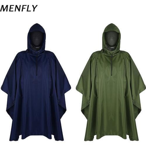 MENFLY Navy Army Green Raincoat Mountaineering Hiking Fishing Gear Equipment Multi-Purpose Mat Outdoor Camping Waterproof Jacket