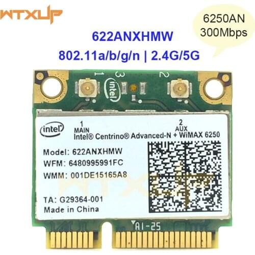 Dual Band 2.4Ghz&5Ghz wifi Wireless Adapter 6250an for Intel Centrino Advance-N 622ANXHMW Mini PCI-E Network card