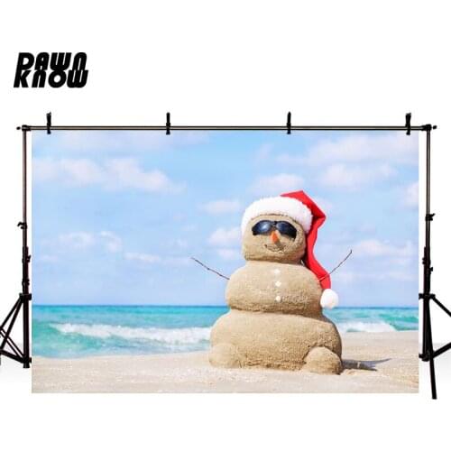 DAWNKNOW Seaside Christmas Man Photography Background Backdrop Children Family Celebrations Event Photocall Customize lv1115
