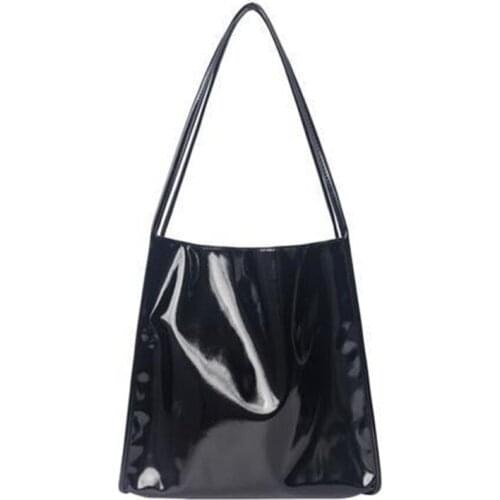 Korean Fashion Super Soft Patent Leather Big Shoulder Bag for 2021 New Female Simple High-quality Large Capacity Tote Handbag