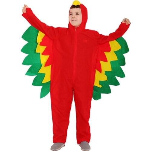Halloween Costume Costumes for Kids Animated Parrot Jumpsuit Hooded Bat Wings Kids Party Performance Clothing