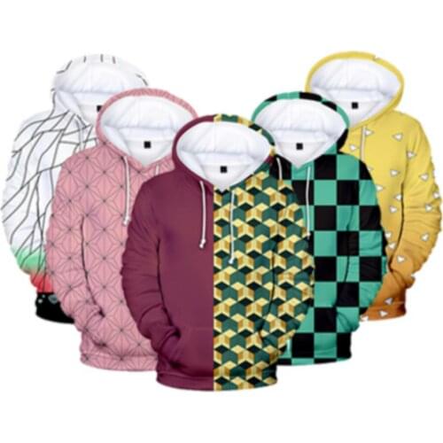 Anime Demon Slayer Kamado Nezuko Hoodies Kamado Tanjirou 3D Printed Casual Sweater Kimetsu No Yaiba Cosplay Costume For Unisex