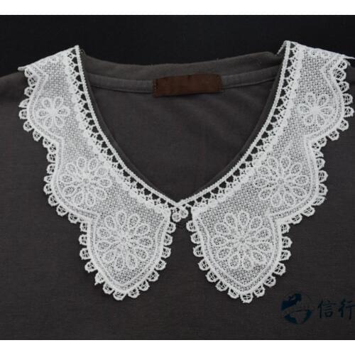 Lace false collar white embroidered fake lace collar trim diy women applique sewing supplies african guipure lace collars#3531