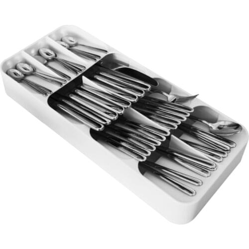 Kitchen regulator fork drawer storage box tray cutlery spoon divider container kitchen utensils for Appriance shelf closet s