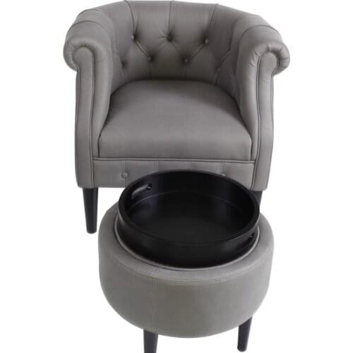 Lightweight 1 Set Excellent Breathable Sofa Chair with Storage Ottomans Fabric Sofa Chair Smooth Surface for Dorm