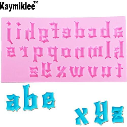 M950 Gothic Alphabet Letters Silicone Cake Mold Fondant Wedding Cake Decorating Tools Chocolate Gumpaste Resin Clay Candy Moulds