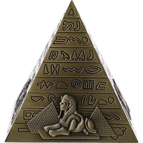 Metal Handicrafts Egyptian Pyramids Building Model Home Bookshelf Ornament Bronze