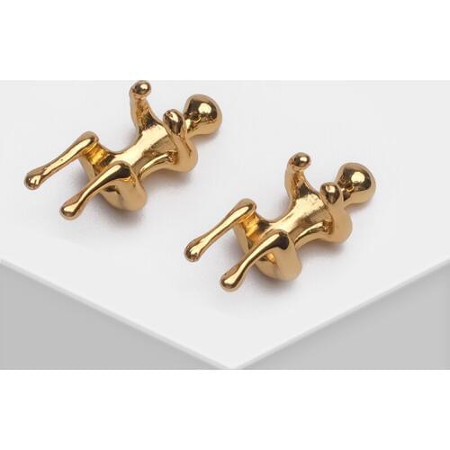 Amorita boutique Humanoid design fashionable small clip earrings