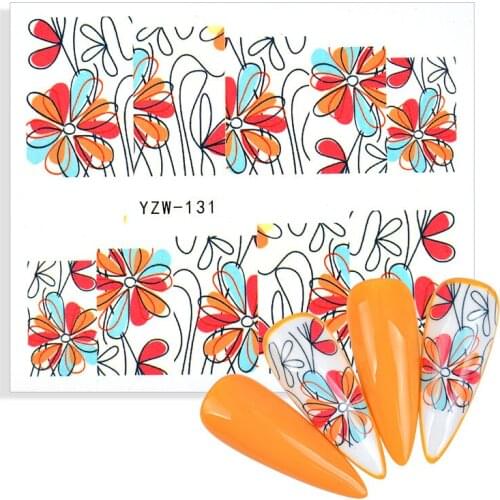 Fashion Nail Sticker Watermark Slider Nail Art Decoration Stickers Flower Green Leaf Manicure Salon Decals Tools