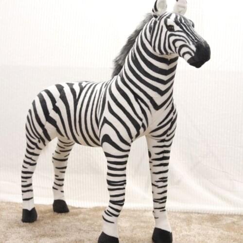 Soft Stuffed Plush Animal Pillow Realistic Zebra for Childrens Birthday Gift