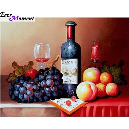Diy Diamond painting Red Wine Fruit cross stitch crystal square diamond sets unfinished decorative Diamond embroidery ASF290