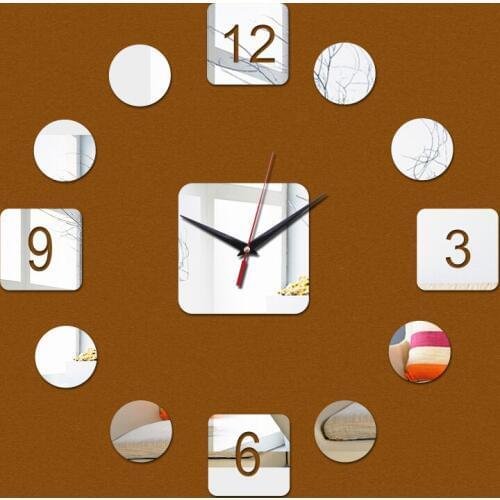 New rushed diy acrylic home decor wall clock modern design luxury clocks 3d crystal mirror stickers fashion
