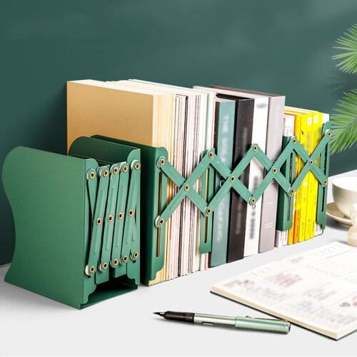 Creativity Retractable Book Stand 3Compartments Adjustable Simple Desk Organizer Metal Book Holder For Office School Supplies