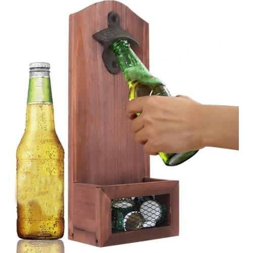 Bottle Opener Retro Labor-saving Iron Vintage Wooden Beer Opener Supplies for Home Bar Accessories Barware