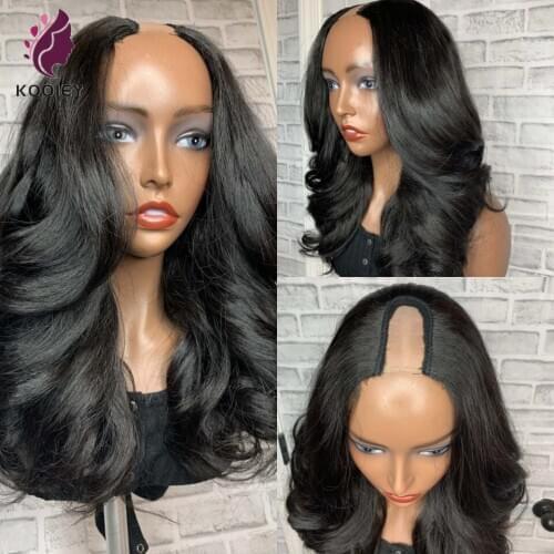 U Part Wig Human Hair With Combs/Clips Body Wave Wigs Peruvian Remy Hair U Part Wig For Black Women Glueless Body Wave Wig