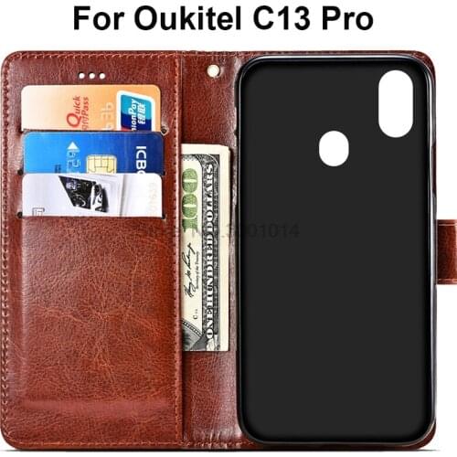 Business Style Luxury Vintage PU Leather Flip Cover For Oukitel C13 Pro Case Wallet For Oukitel C13 Pro 6.18 Phone Bags Fundas
