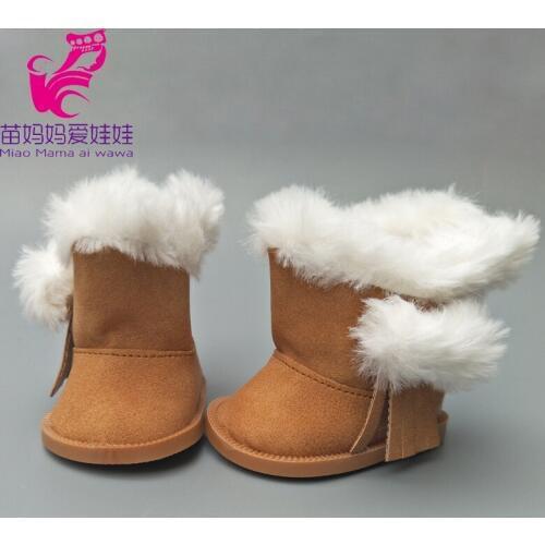 18 inch girls Dollswoolen Boots shoes for baby doll winter mini shoes children small gift