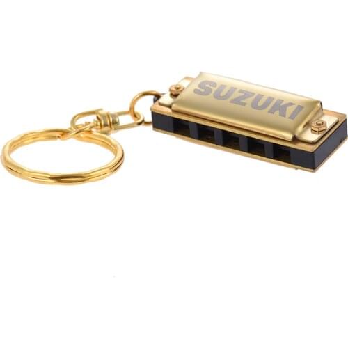 Suzuki Harmonica Mini 5 Holes 10 Tone Harmonica Keychain C Key Golden Protable harmonica Music instruments In stock Music Gift
