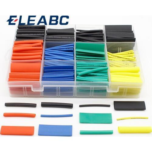 530pcs/set Heat Shrink Tubing Insulation Shrinkable Tube Assortment Electronic Polyolefin Ratio 2:1 Wrap Wire Cable Sleeve Kit