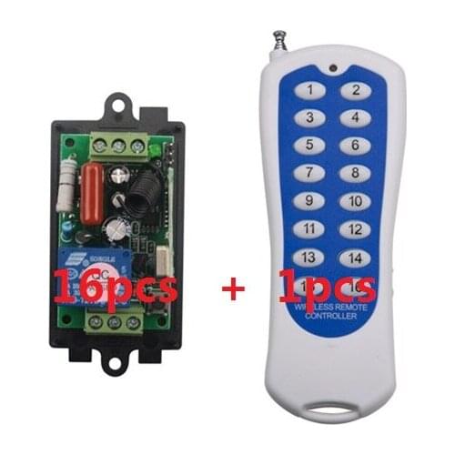 Smart wireless remote switch 220V Power Switch System 16 Receiver&1 Transmitter 16CH 10A Light Lamp LED SMD ON OFF+Free shipping
